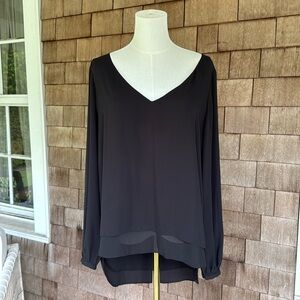 White House Black Market Black Polyester Top